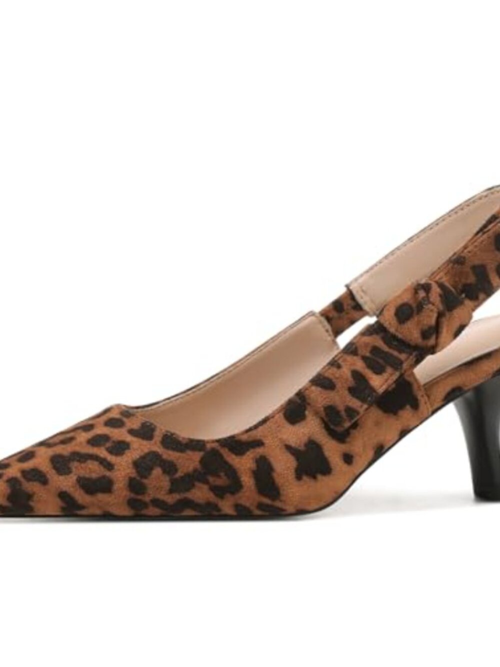 Women's Kitten Heel Slingback Pumps Pointed Toe Bow Dressy Comfortable